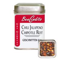 Rote Jalapeno Chili Chipotle geschrotet 70 Gr. Dose